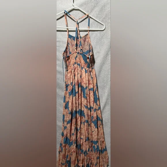 Free People Orange Asymmetrical Tiered Maxi Dress - Picture 4 of 4